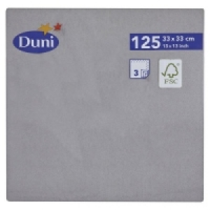 Duni Napkin 3 Ply 33cm G/Grey 8x125S