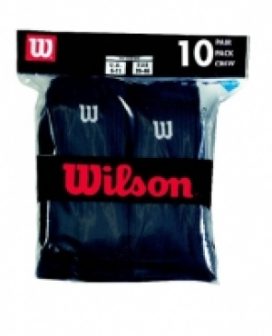 Wilson 10 Pack Crew Sock Black