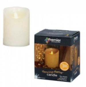 13cm Dancing Flame Candle With Timer LB122452CR Cream