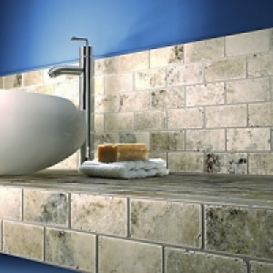 Wickes Silver Honed Travertine Mosaic Tile 305x305mm