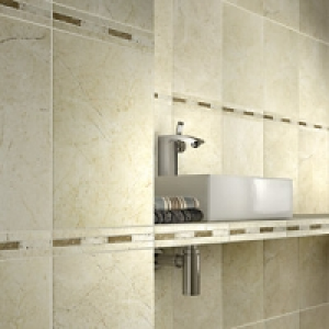 Wickes Crema Marfil Beige Satin Ceramic Border Tile 300x50mm £15.99