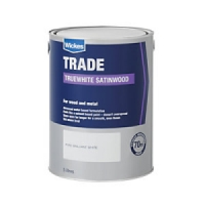 Wickes Truewhite Satin Paint - Pure Brilliant White 5L