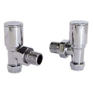 Contemporary Round Angled Radiator Valves - Chrome
