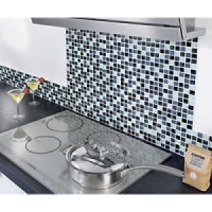 Wickes Black & White Gloss Glass Mosaic Tile 300x330mm £14.92