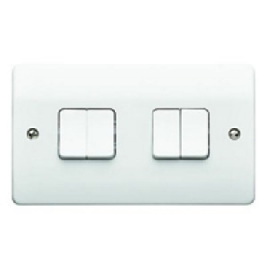 MK K4874RPWHI 10A Light Switch 4 Gang 2 Way £13.75