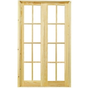 Wickes Newland Internal French Door Set Pine Glazed 8 Lite 2 &pound;219.00