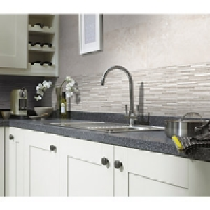 Wickes Battersea Splitface White Ceramic Wall Tile 298x498mm