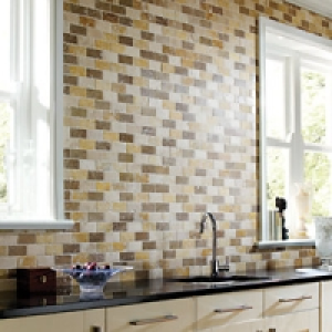 Wickes Yellow & White Tumbled Travertine Brick Mosaic Tile 3
