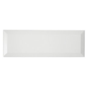 Wickes Bevelled Large Blanco Ceramic Wall Tile 100x300mm