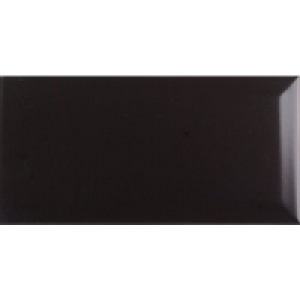 Wickes  Wickes Bevelled Small Black Ceramic Wall Tile 75x150mm