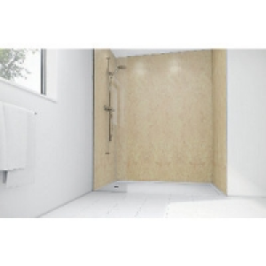 Wickes Champagne Gloss Laminate 1200x900mm 3 sided Shower Pa