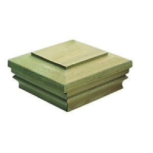 Wickes Timber Newel Post Slipover Cap 62x135x135mm Green