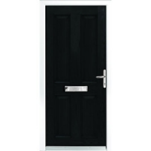 Wickes London Composite Door Black 4 Panel 2100X920mm Left O &pound;503.20