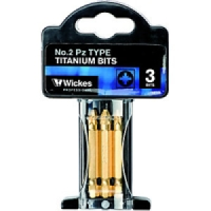 Wickes Titanium Screwdriver Bit Pozi No2 50mm Pack 3 £4.49