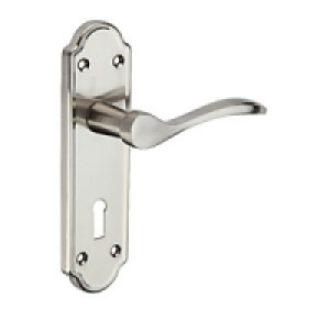Wickes Romano Lock Handle Satin Nickel Finish £15.11