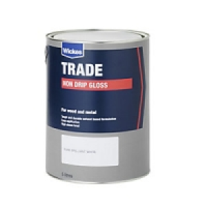 Wickes Trade Non-Drip Gloss Paint - Brilliant White 5L £27.99