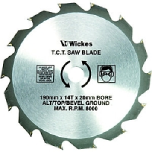Wickes 14 Teeth Medium Cut Circular Saw Blade 190x20mm £14.99