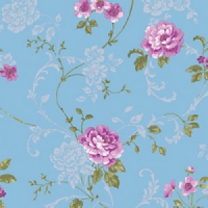 Graham & Brown Northern Rose Decorative Wallpaper Blue / Pin
