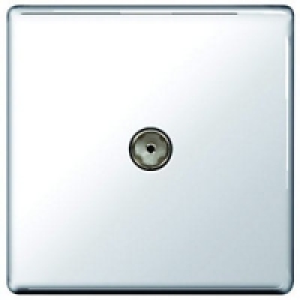 Wickes Coaxial Socket 1 Gang Polished Chrome Screwless Flat  £17.99