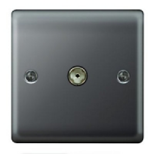 Wickes Coaxial Socket 1 Gang Black Raised Plate £10.49