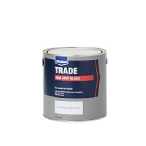 Wickes Trade Non-Drip Gloss Paint - Brilliant White 2.5L £16.49