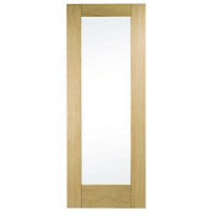 Wickes Oxford Internal Oak Veneer Door Glazed 1 Panel 1981x7 &pound;119.00
