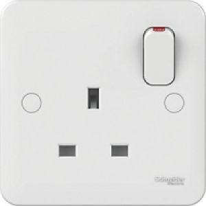 Lisse 1 Gang 13A DP Switched Socket White