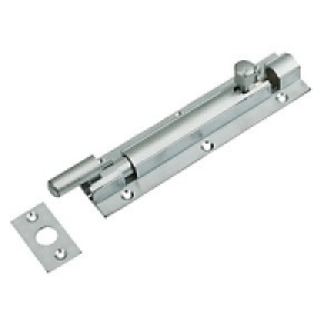 Wickes Necked Door Bolt Satin Chrome Finish 152mm &pound;8.99
