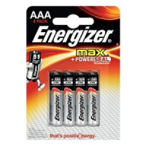 Energizer Max Alkaline Batteries AAA 8 Pack £6.49