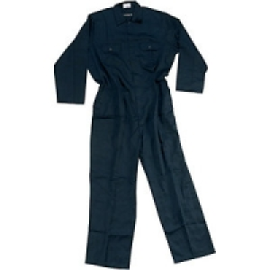 Wickes Heavy Duty Polycotton Boiler Suit Navy Blue Size L &pound;17.99