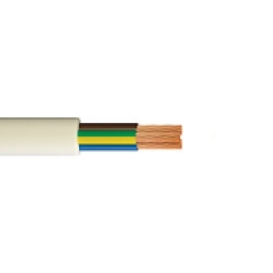Time 0.75mm2 3 Core Round Flexible Cable White 3183Y 50M