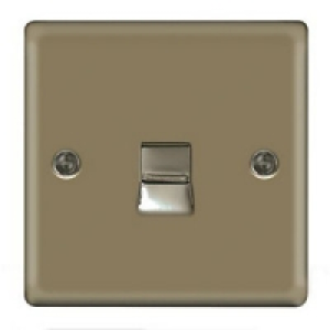 Wickes Telephone Socket Master 1 Gang Pearl Nickel Raised Pl