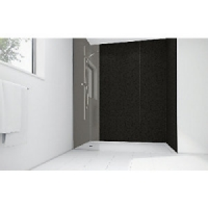 Wickes Black Lilly Laminate 900 x 900mm 2 Sided Shower Panel
