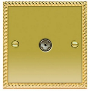 Wickes Coaxial Socket 1 Gang Georgian Brass £10.49