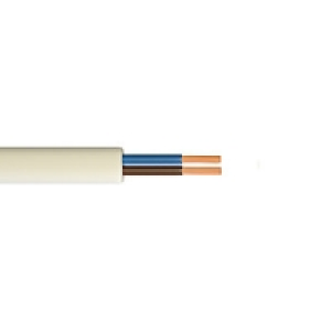 Time 0.75mm2 2 Core Round Flexible Cable White 3182Y 50M &pound;14.99