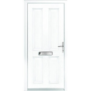Wickes London Composite Door White 4 Panel 2100X880mm Left O &pound;479.20