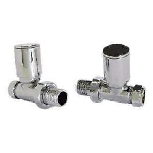 Contemporary Round Straight Radiator Valves - Chrome £25.00