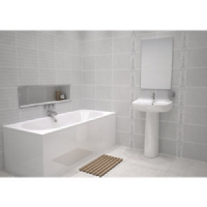 Wickes Richmond Grey Ceramic Wall Tile 360x275mm