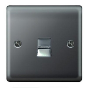 Wickes Telephone Socket Master 1 Gang Black Nickel Raised Pl