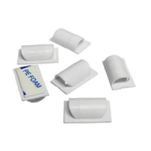 D-Line Self-Adhesive Cable Tidy Clips White Pack 6