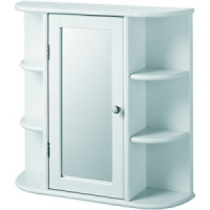 Wickes Bathroom Single Mirror Cabinet with 6 Shelves White 5