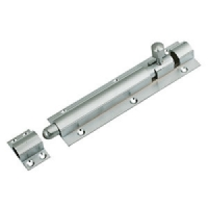 Wickes Straight Barrel Door Bolt Satin Chrome Finish 152mm