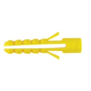 Fischer Yellow Plastic Wallplugs 5mm Pack of 100