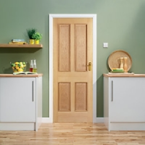 Wickes Denham Internal Fire Door Oak Veneer 4 Panel 1981x686