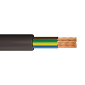 Time 0.75mm2 3 Core Rubber Flexible Cable Black 3183TRS 25m