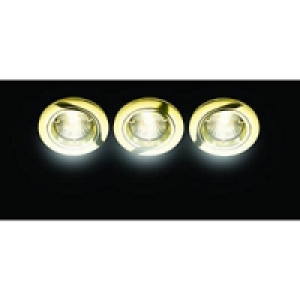 Wickes Fire Rated Fixed Downlight Brass 3 Pack