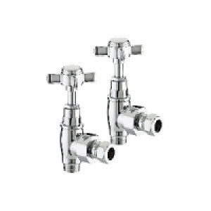 Cross Head Angled Radiator Valves - Chrome £25.00
