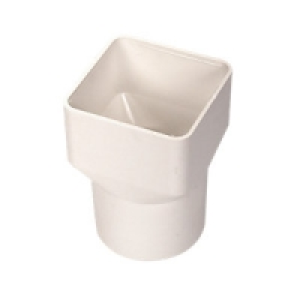 Wickes White Squareline To Roundline Downpipe Adaptor £2.59