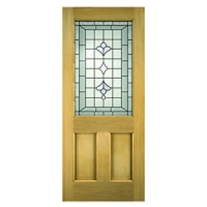 Wickes Avon External Oak Veneer Door Glazed 2 Panel 1981x762 £265.00