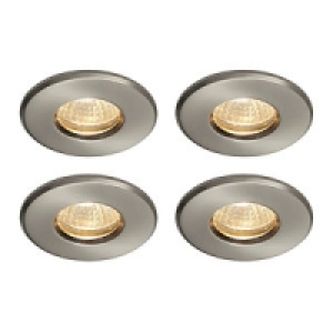 Storm Bathroom Downlight Fixed Satin Nickel 4 Pack £29.99